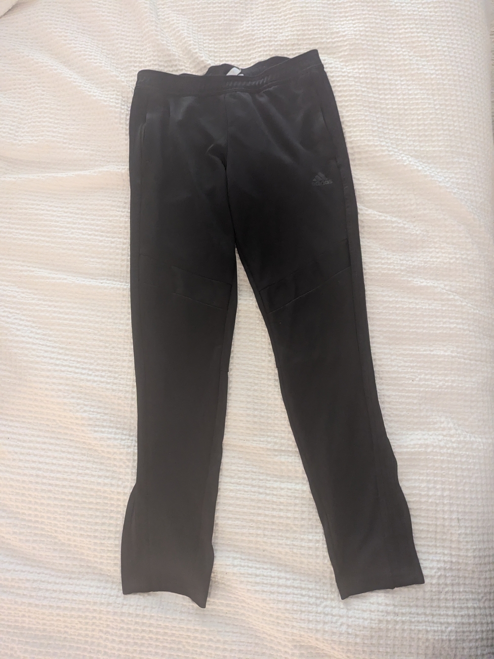 adidas Black Women's Track Pants with Subtle Logo And Side Zippers